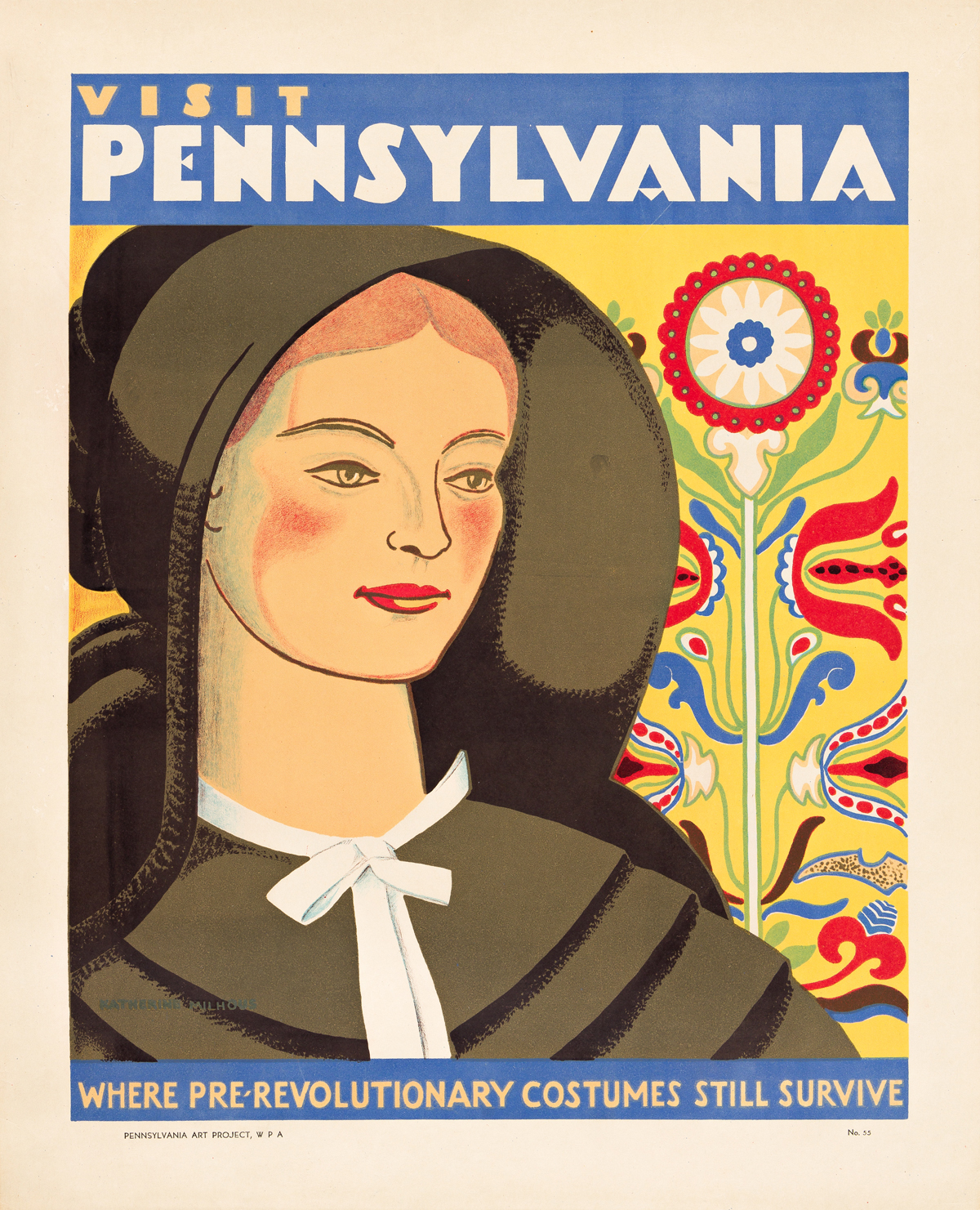 KATHERINE MILHOUS (1894-1977) Visit Pennsylvania / Where Pre - Revolutionary Costumes Still Survive.